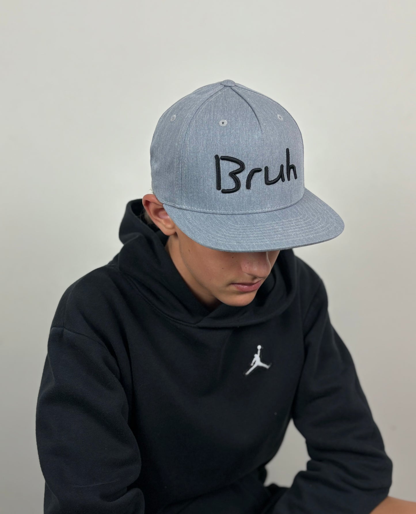 Bruh Grey/Black Snapback