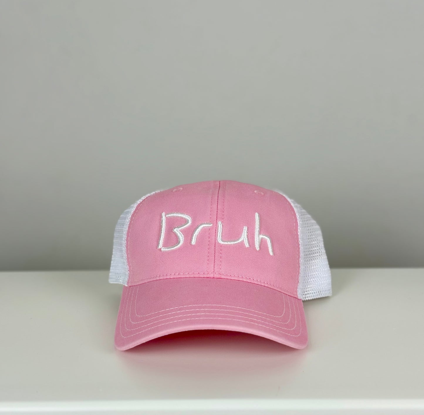 Bruh Pink/White Girl's Snapback