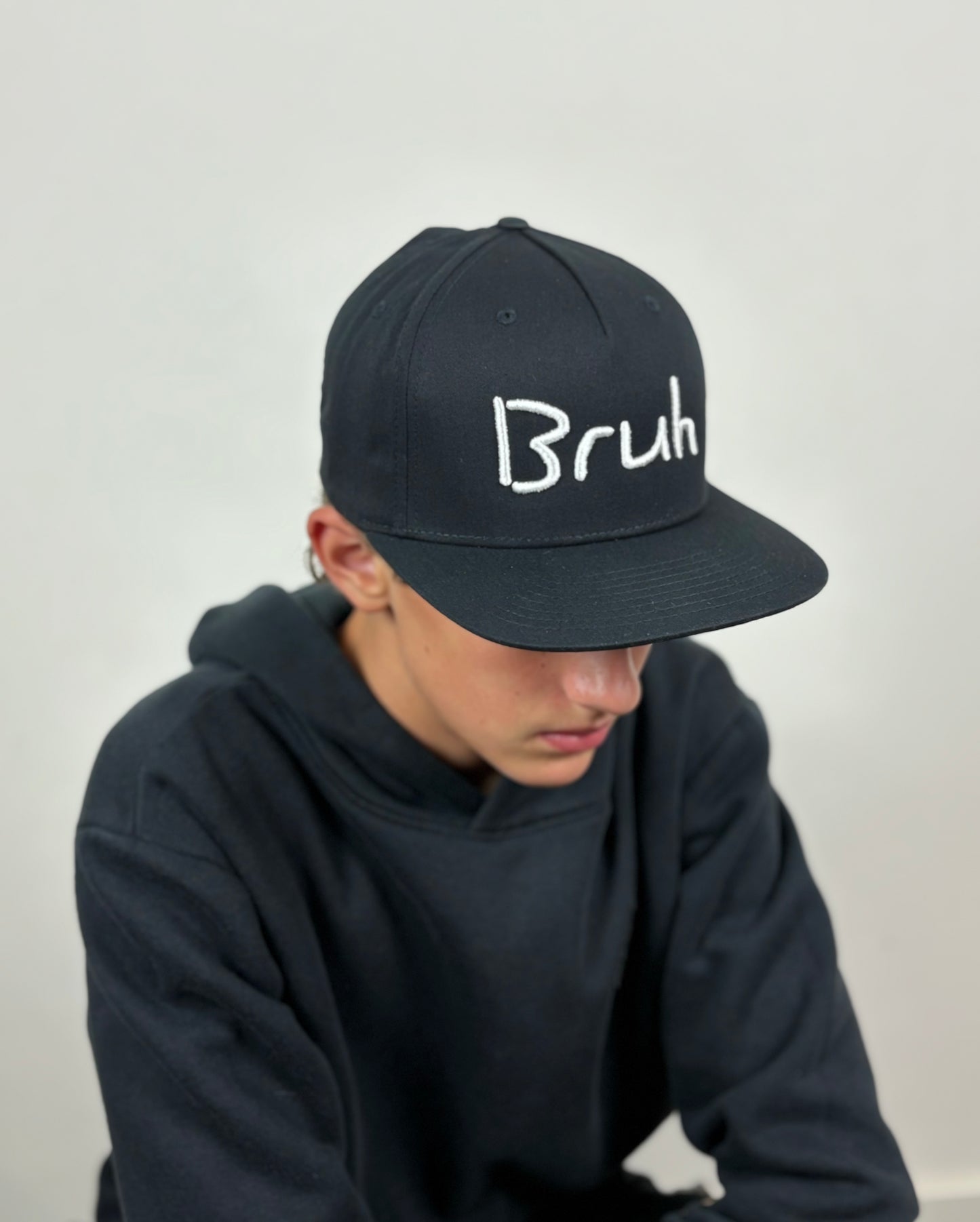 Bruh Black/White Snapback